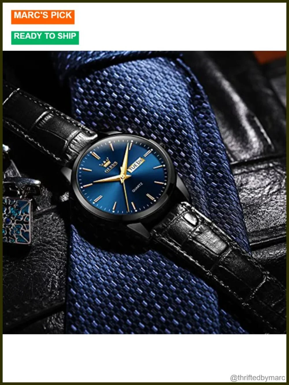 Men's Simple Dress Watch with Day and Date, Luminous Hands, Quartz Movement,